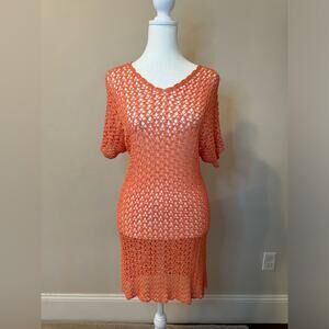 delores Bell Vintage Crochet Knit Mini Dress - Size S